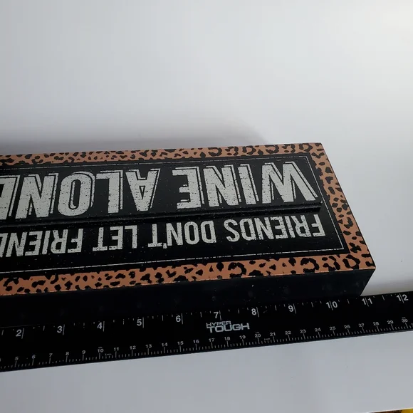 Wine Home Decor Box Sign Funny Leopard Print - Picture 4 of 4